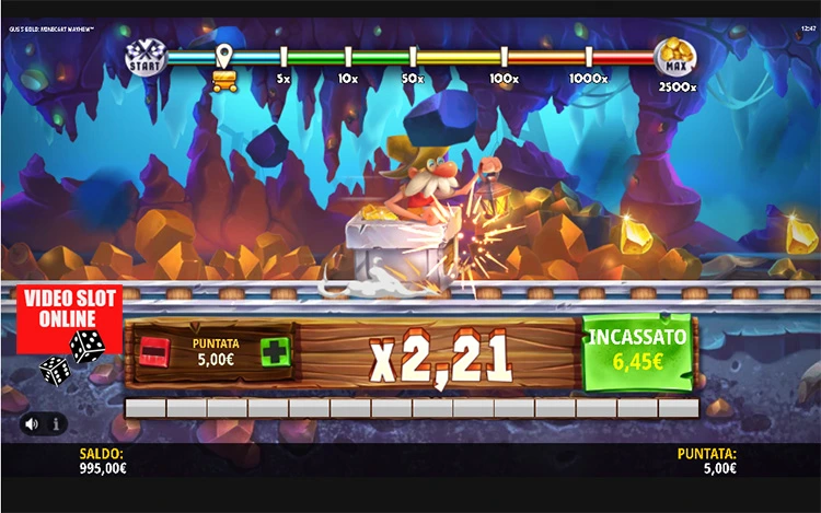 Guss Gold Minecart Mayhem slot arcade