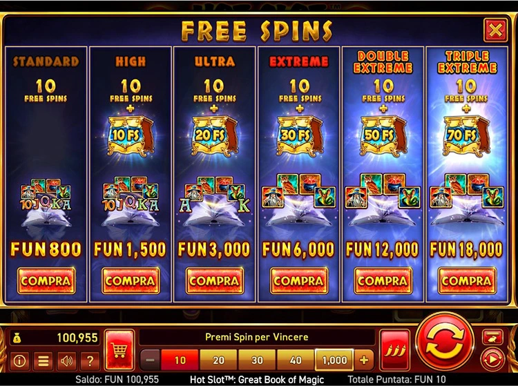 Hot Slot Great Book Of Magic free spins