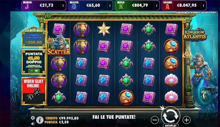 Kingdom of Atlantis jackpot play bonus