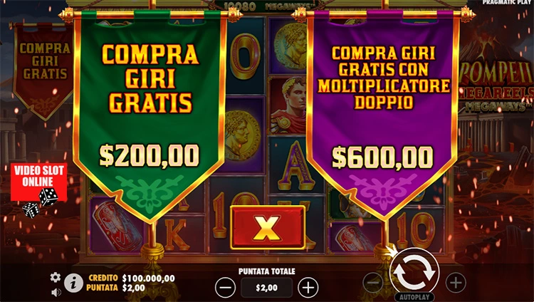 Pompeii Megareels Megaways bonus