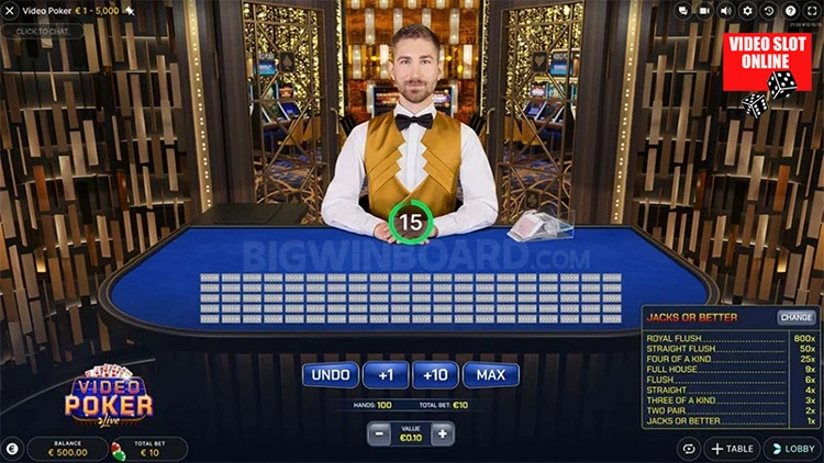 Video Poker Live partita