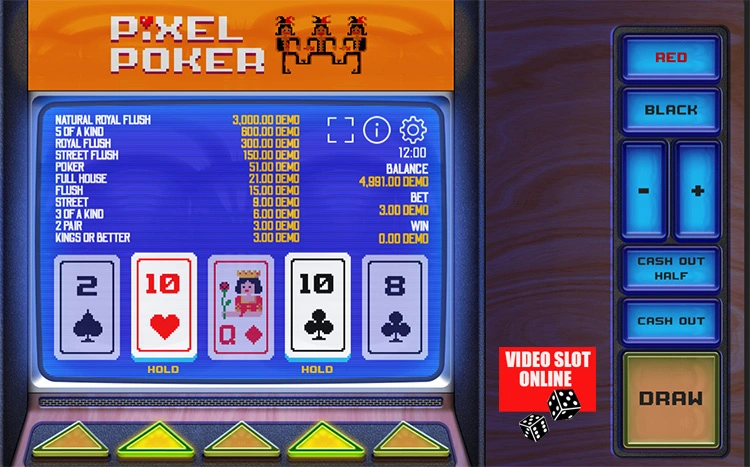 carte video poker pixel